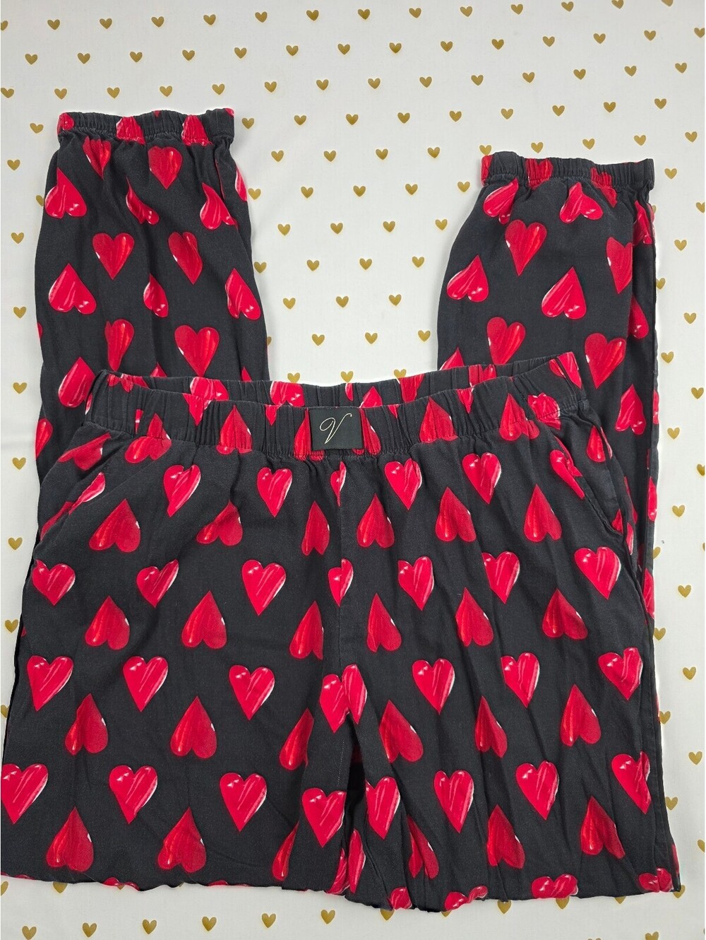 Victorias Secret HEARTS Small Sleep Pants Pajama PJ Bottoms